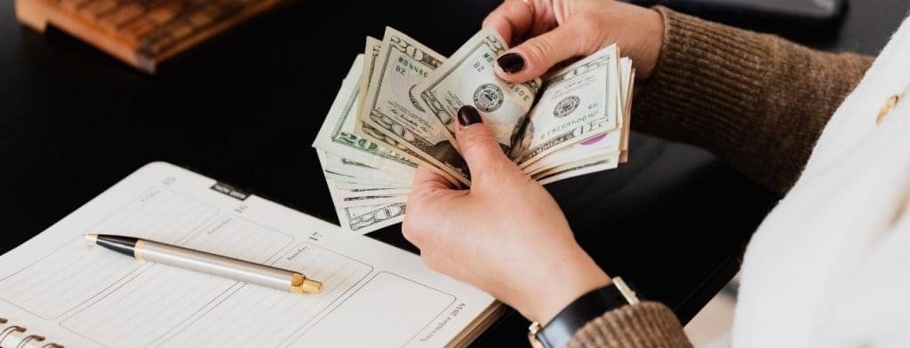 woman counting cash