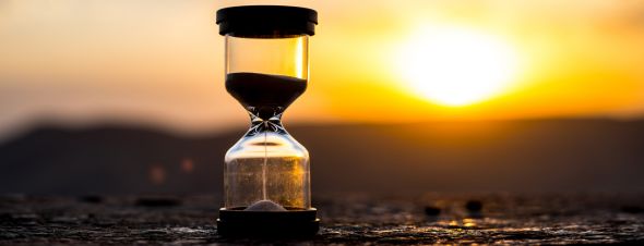sand timer at sunset