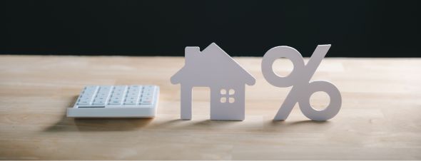 calculator with house and percentage models